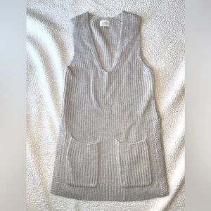 Aritzia Wilfred grey knit sweater dress high slit warm